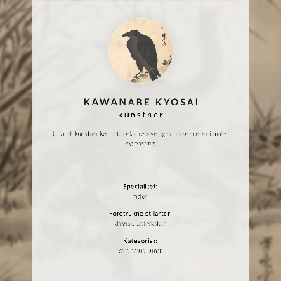 Sieninis plakatas Kawanabe Kyosai „Katė gaudo varlę“