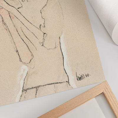 Dekoratyvinis plakatas Egono Schiele „Moters portretas“ (1910 m.) – moteriškas linijinis piešinys iš MET muziejaus kolekcijos