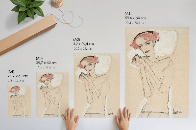 Dekoratyvinis plakatas Egono Schiele „Moters portretas“ (1910 m.) – moteriškas linijinis piešinys iš MET muziejaus kolekcijos