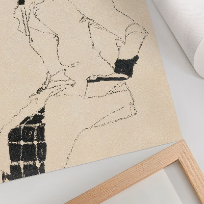 Sieninis plakatas Egono Schiele „Moters portretas“ (1910 m.) – moteriškas linijinis piešinys iš MET muziejaus kolekcijos