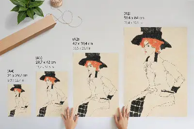 Sieninis plakatas Egono Schiele „Moters portretas“ (1910 m.) iš MET muziejaus kolekcijos