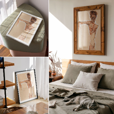 Plakatas svetainei Egono Schiele'o „Nuogas vyras: autoportretas“ (1911 m.) – vyro paveikslas iš MET muziejaus kolekcijos