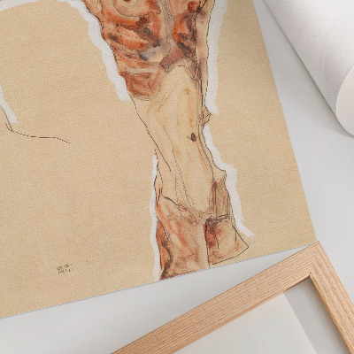 Plakatas svetainei Egono Schiele'o „Nuogas vyras: autoportretas“ (1911 m.) – vyro paveikslas iš MET muziejaus kolekcijos