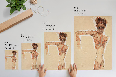 Plakatas svetainei Egono Schiele'o „Nuogas vyras: autoportretas“ (1911 m.) – vyro paveikslas iš MET muziejaus kolekcijos