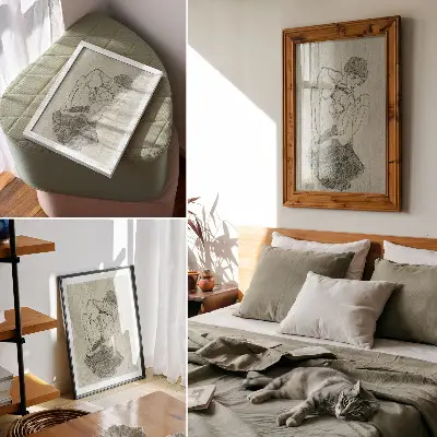 Sieninis plakatas Egono Schiele'o grafikos darbai iš MET kolekcijos, moteriškas linijinis piešinys (1971 m.)
