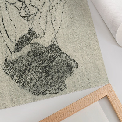 Sieninis plakatas Egono Schiele'o „Egono Schiele'o grafikos darbai“ (1971 m.) – moteriškas linijinis piešinys iš MET kolekcijos