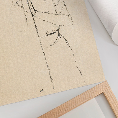Plakatas svetainei Egono Schiele „Moters portretas“ (1910 m.) – moteriškas linijinis piešinys iš MET muziejaus kolekcijos
