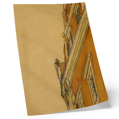 Plakatas Pastato (namo Krumau) priekinis vaizdas (1910 m.), Egon Schiele