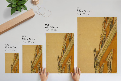 Plakatas Pastato (namo Krumau) priekinis vaizdas (1910 m.), Egon Schiele