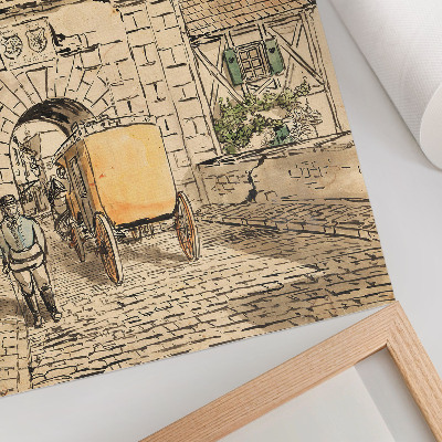 Plakatas Miesto vartai su karieta (studentų darbas), autorius Egon Schiele