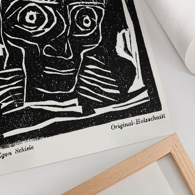 Dekoratyvinis plakatas „Die Aktion“, 6 metai, nr. 39/40 (1916), Egono Schiele'o abstrakti galvos iliustracija