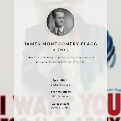 Plakatas su Jameso Montgomery Flaggo atvaizdu su ieškomais Amerikos kareiviais