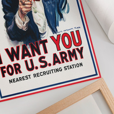 Plakatas Ieškomas plakatas Amerikos kareiviams, estetiška Jameso Montgomery Flaggo litografija