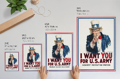 Plakatas Ieškomas plakatas Amerikos kareiviams, estetiška Jameso Montgomery Flaggo litografija