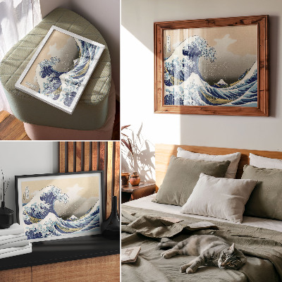 Plakatas Didžioji Kanagavos banga (1760–1849), Hokusai – japoniškas ukijo-e medžio graviūra