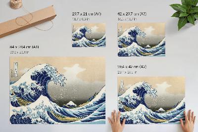 Plakatas Didžioji Kanagavos banga (1760–1849), Hokusai – japoniškas ukijo-e medžio graviūra