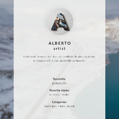 Spauda ant drobės Minimalistinis kalnų paukščių peizažas