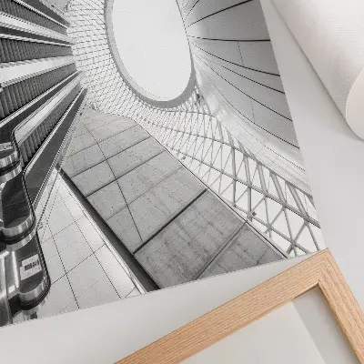 Plakatas ant drobės minimalistinis futuristinės architektūros interjero paveikslas