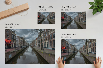 Plakatas Kanalas, švelni architektūra, atmosferinis dangus