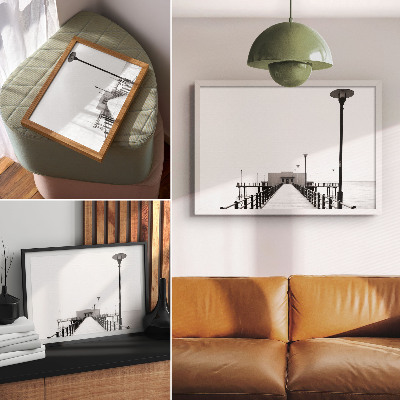 Plakatas ant drobės Minimalistinis tiltas, tiesiaeigė architektūra