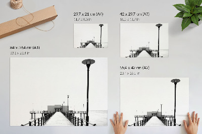 Plakatas ant drobės Minimalistinis tiltas, tiesiaeigė architektūra