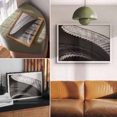 Spauda ant drobės Juodai balta elegancija, modernios formos