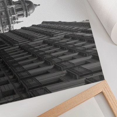 Plakatas ant drobės Simetriški istorinės miesto architektūros fasadai
