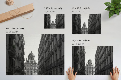 Plakatas ant drobės Simetriški istorinės miesto architektūros fasadai