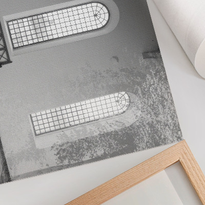 Plakatas ant drobės Minimalistinis interjeras su langais ir augalais