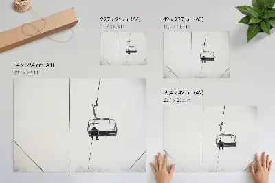 Plakatas minimalizmo, vienatvės ir ramybės kupinas žiemos peizažas