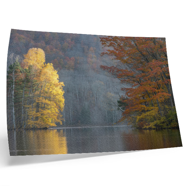 Spauda ant drobės Rudens spalvos, ežeras, rami atmosfera, harmonija