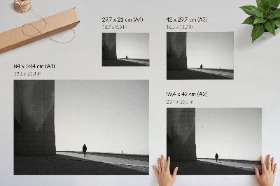 Plakatas ant drobės Minimalistinis siluetas, ryškūs šešėliai, moderni erdvė