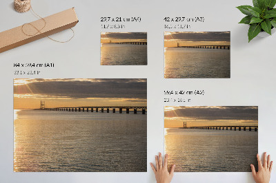 Plakatas Tiltas horizonte, apšviestas saulės
