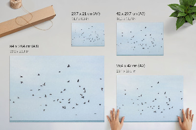 Plakatas ant drobės Paukščių pulkas virš mėlynos jūros