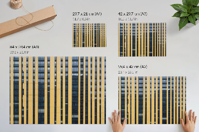 Plakatas ant drobės Šiuolaikinis geltonos ir mėlynos spalvų simetrijos kontrastas