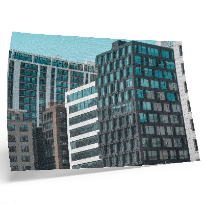 Plakatas Šiuolaikiniai pastatai stiklo geometrijos harmonija