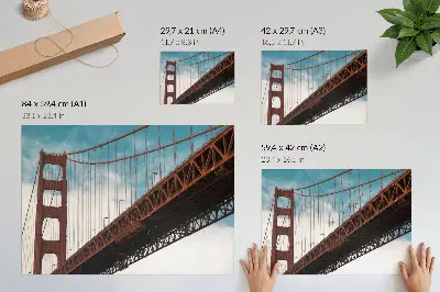 Plakatas ant drobės tiltas danguje su detalėmis