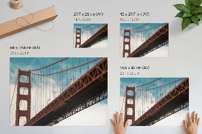 Plakatas ant drobės Tiltas su detalėmis dangaus fone