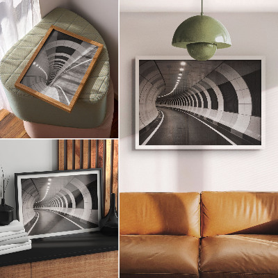 Plakatas ant drobės Modernus geometrinis erdvinis tunelis