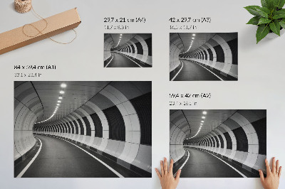 Plakatas ant drobės Modernus geometrinis erdvinis tunelis