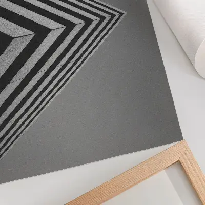 Spauda ant drobės simetrija, linijos, monochromatizmas ir dinamiška kompozicija