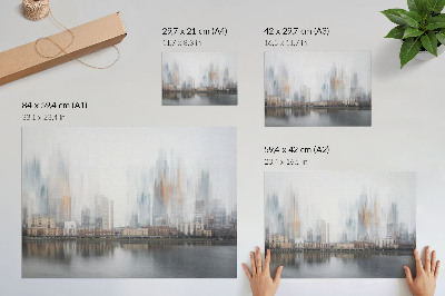 Plakatas Rūkoto miesto pastelinis atspindys modernumui