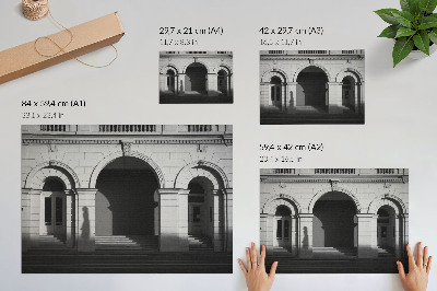 Plakatas ant drobės Elegantiška architektūra klasikinės arkos šešėliai