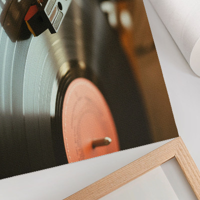Plakatas Nostalgiškas vintažinis muzikinės atmosferos gramofonas