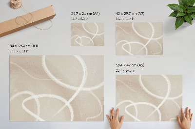 Plakatas Subtilios smėlio spalvos bangos ir subtilios linijos
