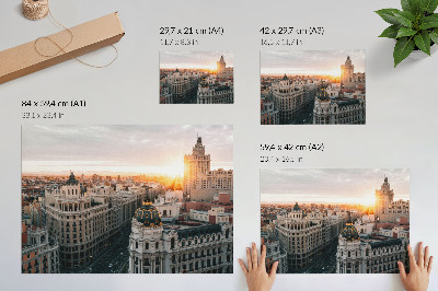 Plakatas ant drobės Vakarinis miestas su didinga architektūra