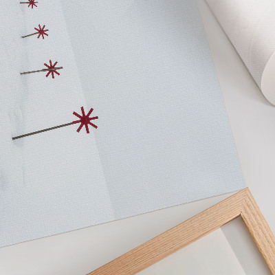 Plakatas Minimalistinės žiemos baltos ir raudonos žvaigždės