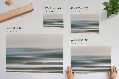 Plakatas ant drobės Subtilūs pasteliniai mėlynos spalvos bangos