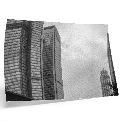 Spauda ant drobės Monochromatiniai modernūs miesto dangoraižiai