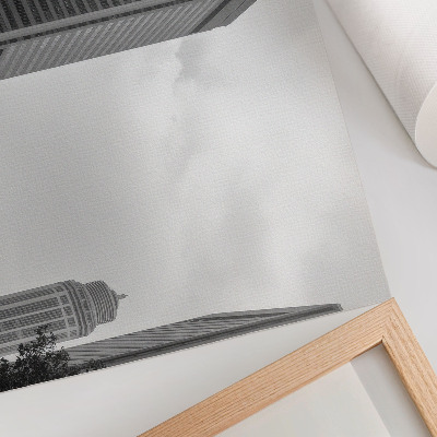 Spauda ant drobės Monochromatiniai modernūs miesto dangoraižiai